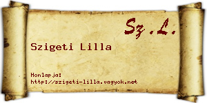 Szigeti Lilla névjegykártya